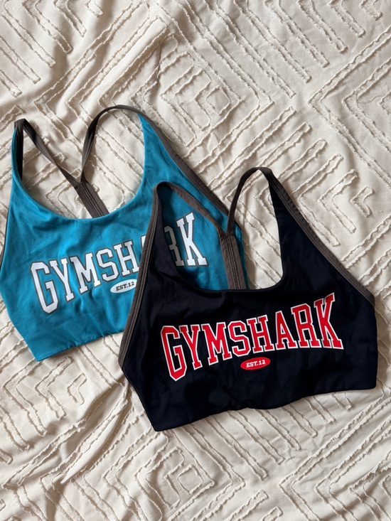 Gymshark Other - Gymshark Black & Teal Logo Racerback Sports Bras